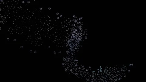 Abstract animation of rotating polygonal elements with white wire frames Video stock 141217286