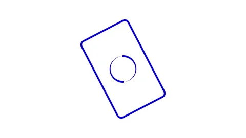 Abstract animation of a rotating rectangular frame with central loading ind.. Stock Footage 333032287
