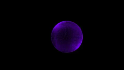 Abstract animation of rotating sphere decaying into multicolored moving Stock Illustration