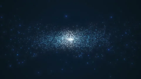 An abstract animation of the rotation of an inflating cloud of sparkling par Stock Footage 237171257