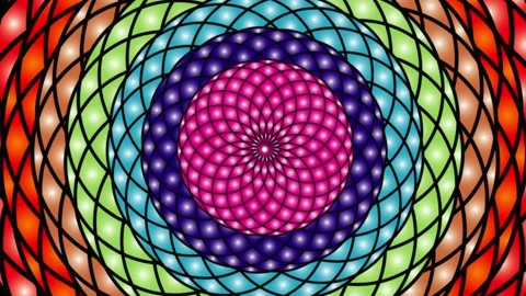 Abstract animation rotation of seven chakra symbols Stock Footage 158411023