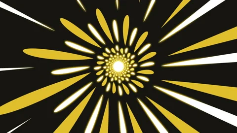 Abstract animation with rounded yellow lines looped spherical elegant background 库存影片 163627117