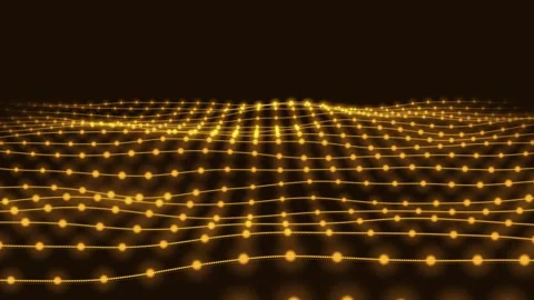 Abstract animation with rows of glowing dots connected by thin lines Vídeo Stock 308163451
