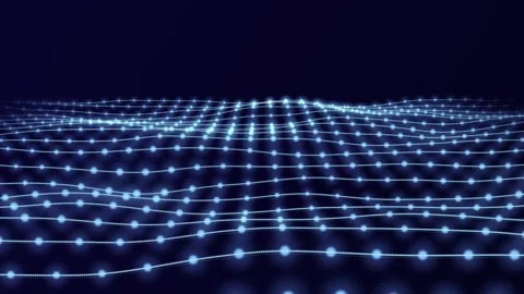 Abstract animation with rows of luminous dots connected by thin lines. Vídeos de archivo 308163631