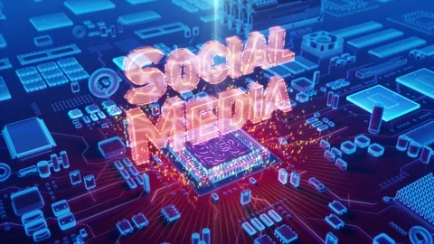 Abstract animation of Social Media text formed from pixels coping from a CPU Stock Footage 80472372