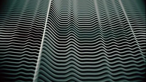 Abstract animation of sound wave graphics. Monochrome technological background Stock-Footage 325783153