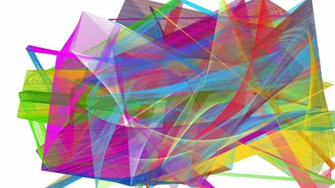 Abstract animation of spiro rectangles on white background Видео 276384003