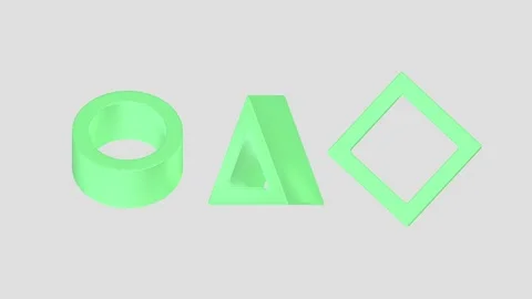 Abstract animation of the SQUID GAME symbol. Isometric 3d illustration on white Stock Footage 168169458