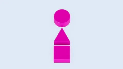 Abstract animation of the SQUID GAME symbol. Isometric 3d illustration on white Stock Footage 168169488