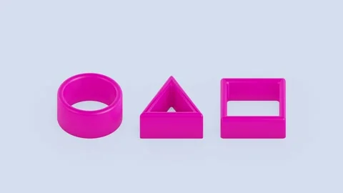 Abstract animation of the SQUID GAME symbol. Isometric 3d illustration on white Stock Footage 168169497