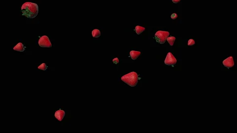 Abstract animation - Strawberry background black. Strawberries rotating. 3d Stock Footage 146469368