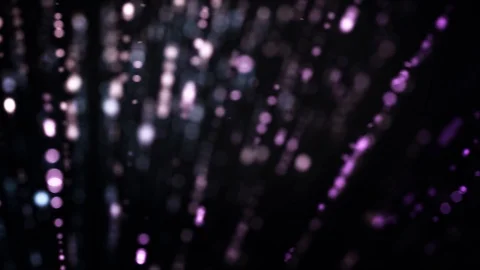 Abstract animation streams of bright shiny bokeh on black background. Animation Stock Footage 108979889