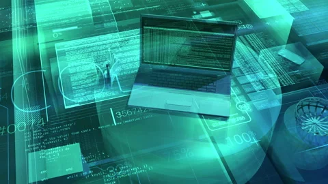Abstract animation on the subject of programming and coding. Stock Footage 133834441