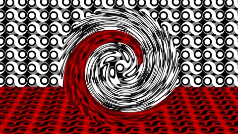 Abstract animation with swirling patterns and circle designs in red and bla.. Stock Footage 332644311
