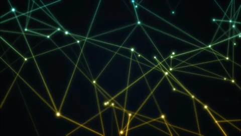 Abstract animation technological background. Colorful lines chaotic connection Stock Footage 178466878