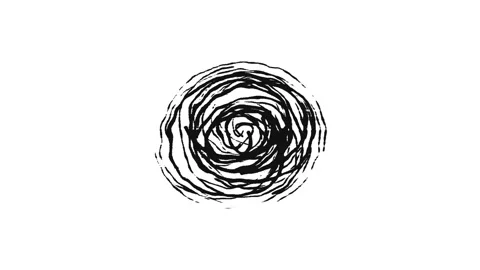 Abstract animation template of black circle Scribble on white background Video stock 276796625