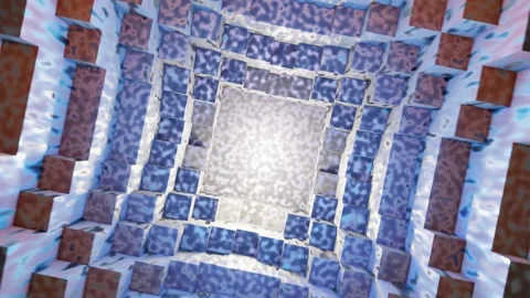 Abstract animation with textured metal cubes construction Stock Footage 278024207