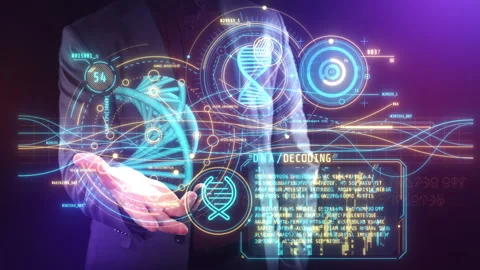 Abstract animation on the theme of DNA decoding. Stock-Footage 244802114