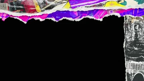 Abstract animation with torn paper transition effect. Inspired by street ar.. Stock Footage 237760477