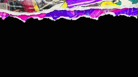 Abstract animation with torn paper transition effect. Inspired by street ar.. Stock Footage 237760638