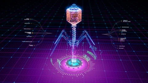 Abstract animation of a virus formed by particles Stock Footage 90059851