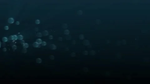 Abstract animation of water bubble stream flowing under deep blue water Stock Footage 59717663