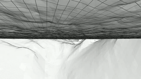 Abstract animation of waves with girds Stock Footage 261949553