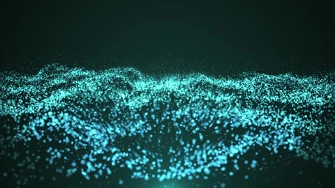 Abstract animation waves with particles. Energy wave Stock Footage 308105294