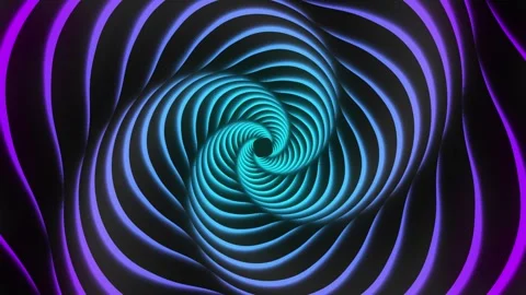 Abstract animation in which wavy lines of turquoise and purple create the effect Vídeos de archivo 308162581