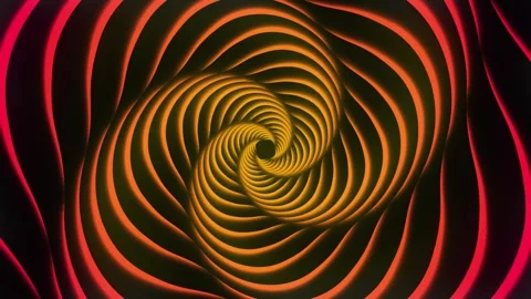 Abstract animation in which wavy lines of orange and yellow create the effect Vídeos de archivo 308162593