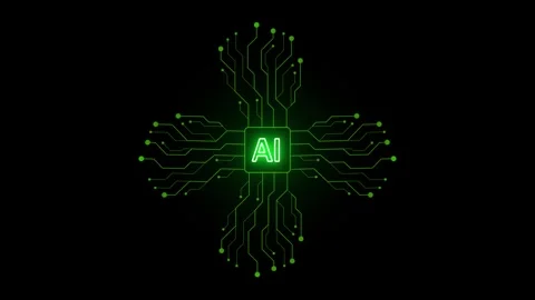 Abstract animation of white light computer chip activation on a circuit board Stock Footage 259467025