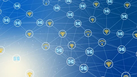 Abstract animation of wireless connection icon in digital cyberspace Stock Footage 106290398