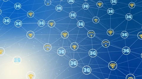 Abstract animation of wireless connection icon in digital cyberspace Stock Footage 106290417