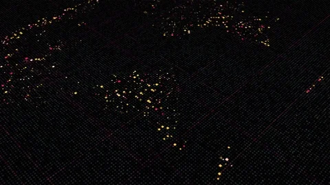 Abstract animation of world map in digital screen formed by tiny figures Stock Footage 125718628