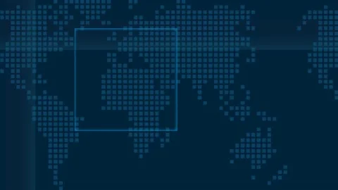 Abstract animation of World map in digital screen with dots and lines. Animat Stock Footage 143307907