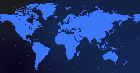 Abstract animation of World map in digital screen with dots Stock Footage 218337396