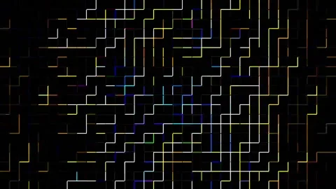 Abstract animations from where pixels move horizontally and quickly, Stock Footage 134393889