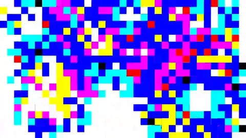 Abstract animations from where pixels move horizontally and quickly, Stock Footage 134393891