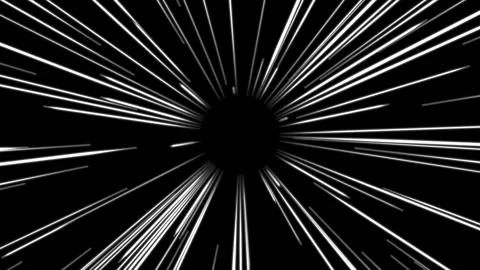 Abstract anime speed line background with radial motion zoom effect in black and Stock Footage 334668774