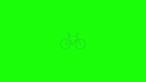 Abstract aninated of bicycle icon isolated on background Vídeo Stock 336549381