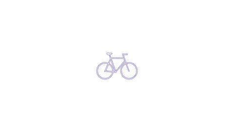 Abstract aninated of bicycle icon isolated on background Stock Footage 336549384