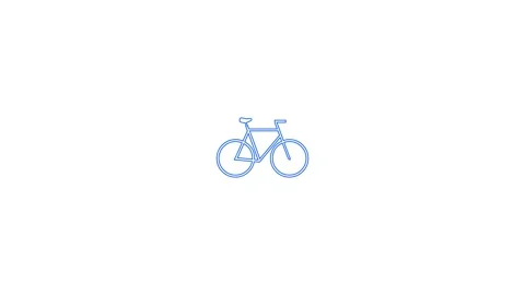 Abstract aninated of bicycle icon isolated on background Stock Footage 336549386