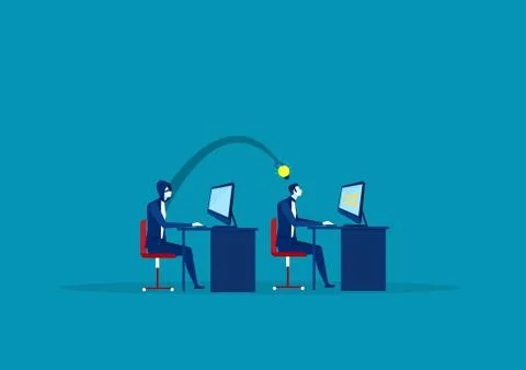 Abstract of another hand is stealing idea from businessman at his desk. Stock Illustration