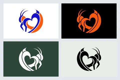 Abstract Ant Heart Logo Icon Set Stockillustratie