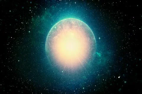 Abstract apocalyptic background - burning and exploding planet. Stock Illustration
