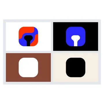 Abstract App Icon Set Design Collection Stock Illustration
