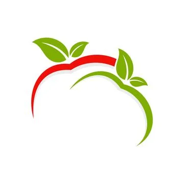 Abstract Apple Line Vector Logo Template Illustration Design Stock Illustration