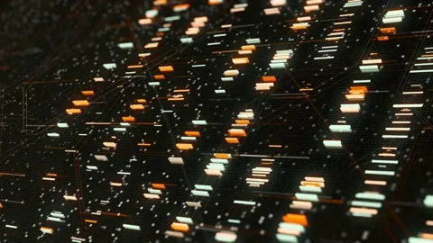 Abstract application code moving in a cyberspace. Animation. The movement and Vidéo 136986771