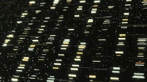 Abstract application code moving in a cyberspace. Animation. The movement and Illustrazione stock