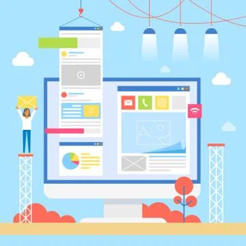 Abstract Application UI deployment Colorful Card Stock Illustration